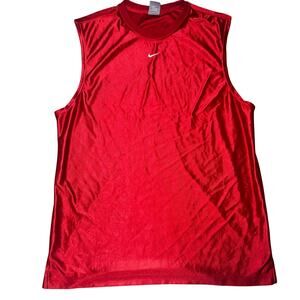 Vintage Nike Center Swoosh Nike Check Men's red tank top size large